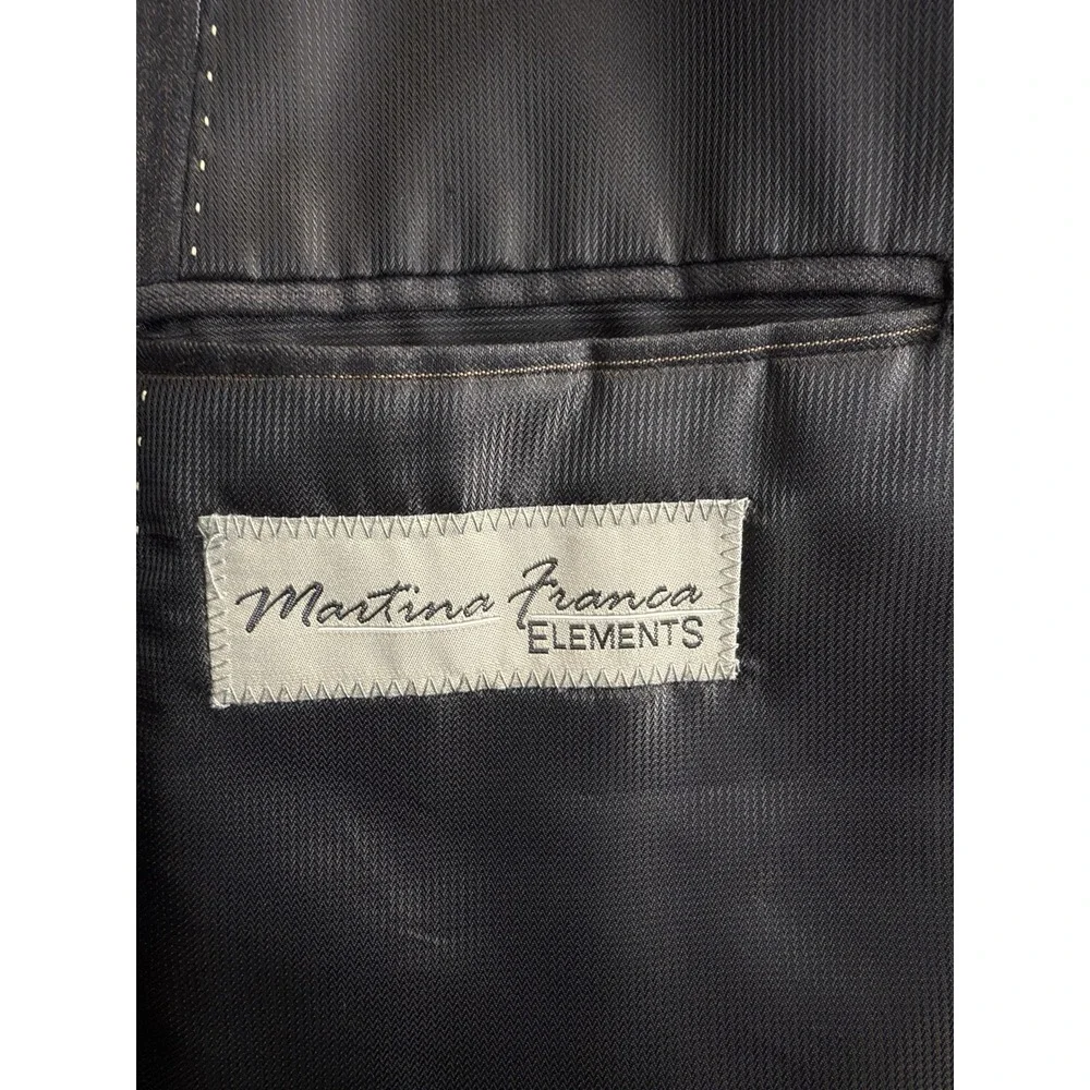 Martina Franca Wool 2-pc Suit Men's 48L 3 Button Blazer‎ 40X31 Pants Grey Stripe